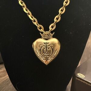 Y2K Vintage juicy couture locket heart necklace Gold Necklace love G & P crown
